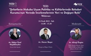 TEİD “Şirketlerin Hukuka Uyum Politika ve Kültürlerinde Rekabet Kurumu’nun Yerinde İncelemelerinin Yeri ve Değişen Rolü” Webinarı